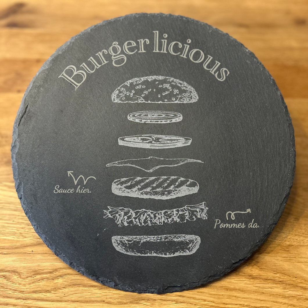 Schieferplatte Burgerlicious – dot.\Work Design